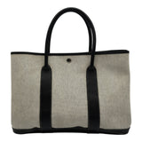 エルメス HERMES ガーデンパーティPM □J刻 アイボリー/ブラック トワル/ブッフル レディース トートバッグ