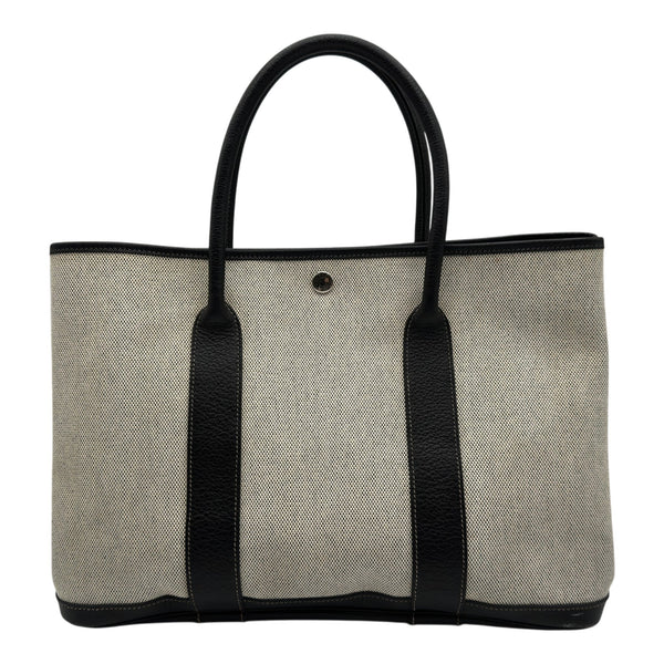 エルメス HERMES ガーデンパーティPM □J刻 アイボリー/ブラック