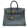 エルメス HERMES バーキン25 □Q刻 ブルーオラージュ ゴールド金具 トゴ レディース ハンドバッグ