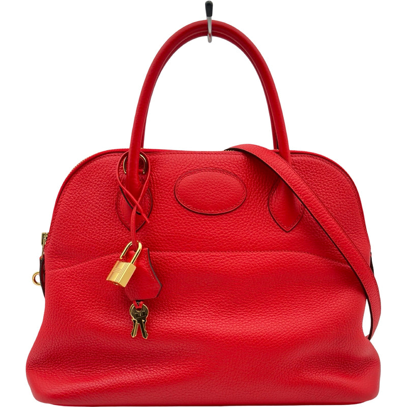 エルメス HERMES ボリード31 D刻印 ルージュクー ゴールド金具 