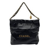 シャネル CHANEL CHANEL22 スモールバッグ AS3260 ブラック ゴールド金具 シャイニーカーフ レディース ショルダーバッグ