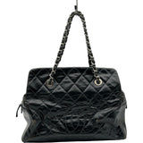 シャネル CHANEL ココマーク チェーントートバッグ 13番台 ブラック シルバー金具 エイジドカーフ レディース ハンドバッグ