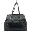シャネル CHANEL ココマーク チェーントートバッグ 13番台 ブラック シルバー金具 エイジドカーフ レディース ハンドバッグ