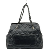 シャネル CHANEL ココマーク チェーントートバッグ 13番台 ブラック シルバー金具 エイジドカーフ レディース ハンドバッグ