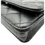 シャネル CHANEL マトラッセ チェーンウォレット AP0250 ブラック ゴールド金具 キャビアスキン レディース ショルダーバッグ
