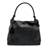 シャネル CHANEL ココマーク ハンドバッグ 5番台 ブラック/ラッカー ゴールド金具 カーフスキン レディース ハンドバッグ