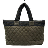 シャネル CHANEL コココクーン トートMM A48611 18番台 カーキ ナイロン レディース トートバッグ