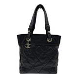 シャネル CHANEL パリビアリッツトートPM A34208 12番台 ブラック コーティングキャンバス レディース トートバッグ