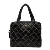 シャネル CHANEL ワイルドステッチ ハンドバッグ A14693 0番台 ブラック カーフスキン レディース ハンドバッグ