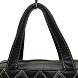 シャネル CHANEL ワイルドステッチ ハンドバッグ A14693 0番台 ブラック カーフスキン レディース ハンドバッグ