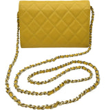 シャネル CHANEL マトラッセチェーンウォレット イエロー ゴールド金具 キャビア レディース ショルダーバッグ