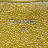 シャネル CHANEL マトラッセチェーンウォレット イエロー ゴールド金具 キャビア レディース ショルダーバッグ