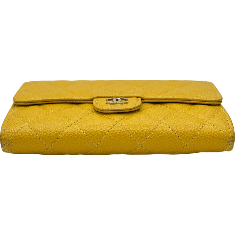 シャネル CHANEL マトラッセチェーンウォレット イエロー ゴールド金具 