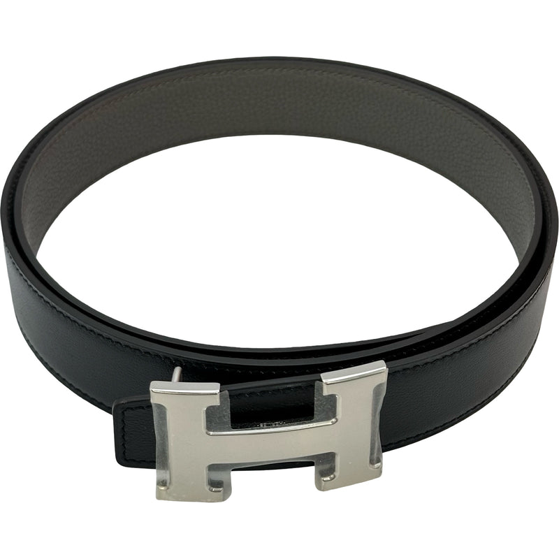 エルメス HERMES Hベルト K刻印 ブラック シルバー金具 スイフト/トゴ