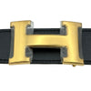 エルメス HERMES Hベルト C刻印 ブラック/ブルードプリュス ゴールド金具 トリヨン/ボックスカーフ レディース ベルト