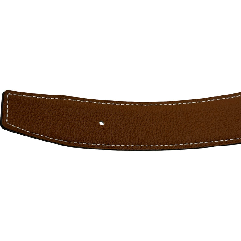 極美品！ エルメス HERMES ベルト Hストリエ カーフ 牛革 ベルト エルメス HERMES Hベルト ブラック/ゴールド シルバー金具 ボックス