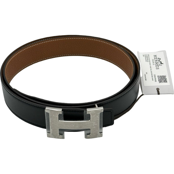 エルメス HERMES Hベルト K刻印 ブラック/ゴールド シルバー金具