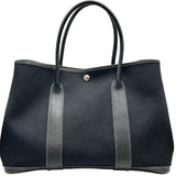 エルメス HERMES ガーデンパーティPM ブラック シルバー金具 トワル レディース トートバッグ
