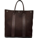 エルメス HERMES ガーデンファイルMM □H刻印 ダークブラウン シルバー金具 トワル ユニセックス トートバッグ