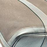 エルメス HERMES ガーデンファイルMM □H刻印 ダークブラウン シルバー金具 トワル ユニセックス トートバッグ