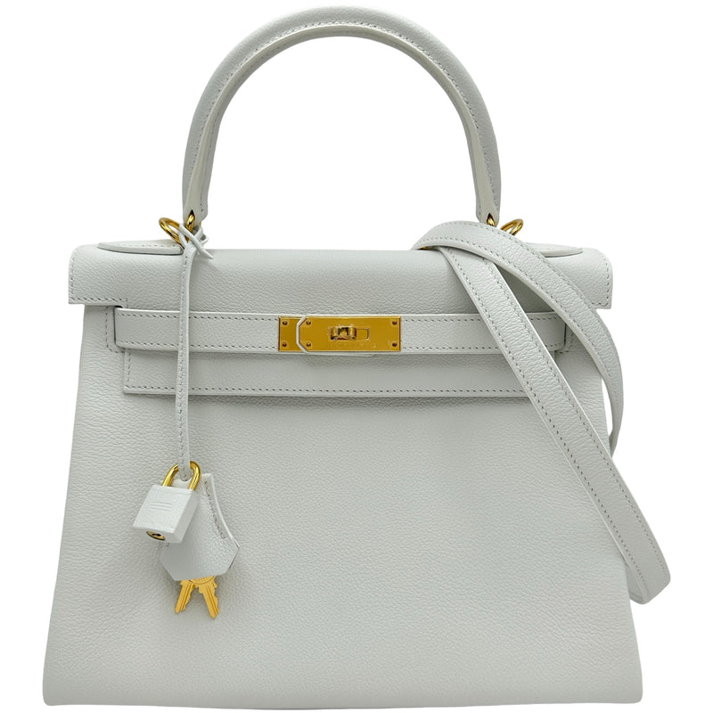 エルメス HERMES ケリー28 内縫い W刻印 ニューホワイト W刻印 