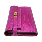 エルメス HERMES ケリーウォレット ロング □Q刻印 ローズシェヘラザード/シルバー金具 アリゲーター レディース 長財布