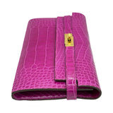 エルメス HERMES ケリーウォレット ロング □Q刻印 ローズシェヘラザード/シルバー金具 アリゲーター レディース 長財布