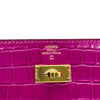 エルメス HERMES ケリーウォレット ロング □Q刻印 ローズシェヘラザード/シルバー金具 アリゲーター レディース 長財布