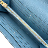 エルメス HERMES ケリーウォレット ロング ▢M刻印 ブルージーン ゴールド金具 エプソン レディース 長財布