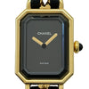 シャネル CHANEL プルミエール L H0001 ブラック ゴールドプレーテッド クオーツ レディース 腕時計