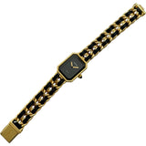 シャネル CHANEL プルミエール L H0001 ブラック ゴールドプレーテッド クオーツ レディース 腕時計
