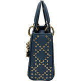 クリスチャン・ディオール Christian Dior レディディオールミニスタースタッズ ブルー レザー レディース ハンドバッグ