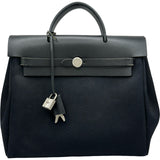 エルメス HERMES エールバッグアドPM □G刻印 ブラック/シルバー金具 トワル レディース リュック・デイパック