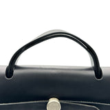 エルメス HERMES エールバッグMM □D刻印 ブラック シルバー金具 トワル レディース ショルダーバッグ