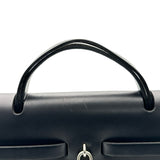 エルメス HERMES エールバッグMM □D刻印 ブラック シルバー金具 トワル レディース ショルダーバッグ