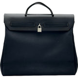 エルメス HERMES エールバッグMM □D刻印 ブラック シルバー金具 トワル レディース ショルダーバッグ