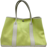 エルメス HERMES ガーデンパーティPM T刻印 ライトグリーン系 シルバー金具 トワル/カントリー レディース トートバッグ