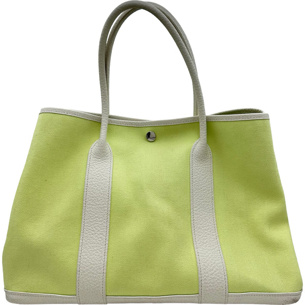 エルメス HERMES ガーデンパーティPM T刻印 ライトグリーン系 シルバー