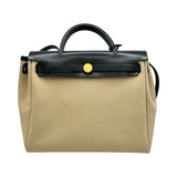 エルメス HERMES エールバッグジップPM U刻印 ベージュ/シルバー金具 トワル レディース ショルダーバッグ