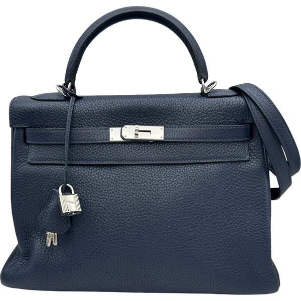 HERMES　ケリー　32センチ　ブルータラソ エルメス HERMES ケリー32 内縫い T刻印 ブルーニョイ シルバー金具
