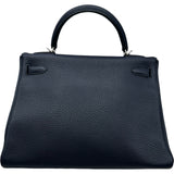 エルメス HERMES ケリー32 内縫い T刻印 ブルーニョイ シルバー金具 トリヨン レディース ショルダーバッグ