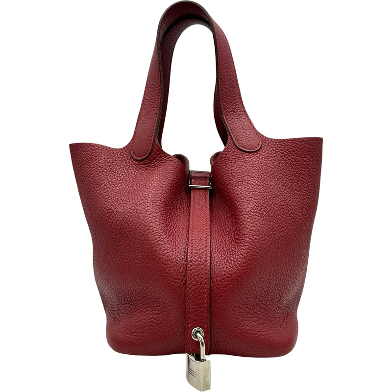 エルメス HERMES ピコタンロックPM □P刻印 ルージュカザック シルバー