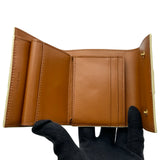 セリーヌ CELINE スモールトリフォールドウォレット 10D572 ホワイト/タン レザー/PVC レディース 二つ折り財布