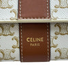 セリーヌ CELINE スモールトリフォールドウォレット 10D572 ホワイト/タン レザー/PVC レディース 二つ折り財布