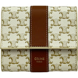 セリーヌ CELINE スモールトリフォールドウォレット 10D572 ホワイト/タン レザー/PVC レディース 二つ折り財布