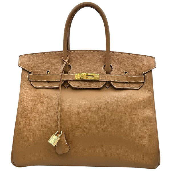 エルメス HERMES バーキン35 □B刻印 ナチュラル /ゴールド金具