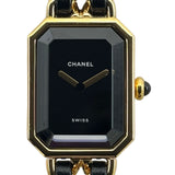 シャネル CHANEL プルミエール L H0001 ブラック ゴールドメッキ クオーツ レディース 腕時計