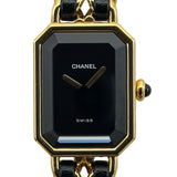 シャネル CHANEL プルミエール M H0001 ブラック ゴールドメッキ クオーツ レディース 腕時計