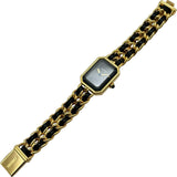 シャネル CHANEL プルミエール M H0001 ブラック ゴールドメッキ クオーツ レディース 腕時計