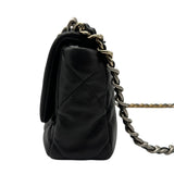 シャネル CHANEL CHANEL19 バッグ AS1160 ブラック シルバー/ゴールド金具 シャイニーラムスキン レディース ショルダーバッグ